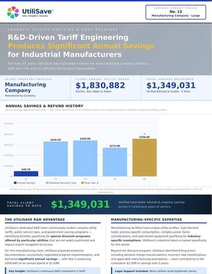 Manufacturing Company Large savings report thumbnail